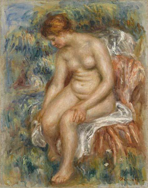 Pierre-Auguste Renoir Seated Bather Drying Her Leg, oil painting image